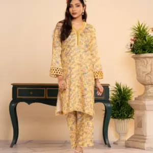 Floral Printed Co-ord Set -Yellow