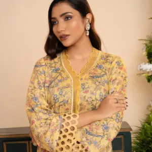 Floral Printed Co-ord Set -Yellow